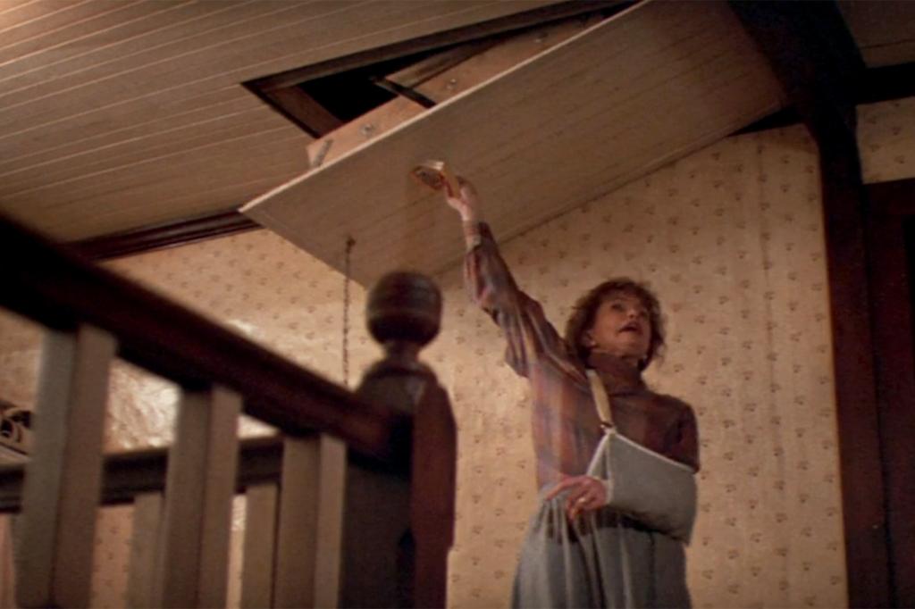 In the movie, a hatch leads to the attic.