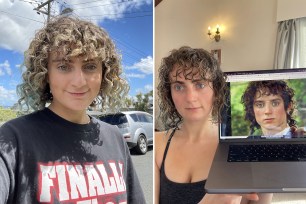 Annie McElvein, 25, posted a now-viral TikTok before and after she got front bangs.