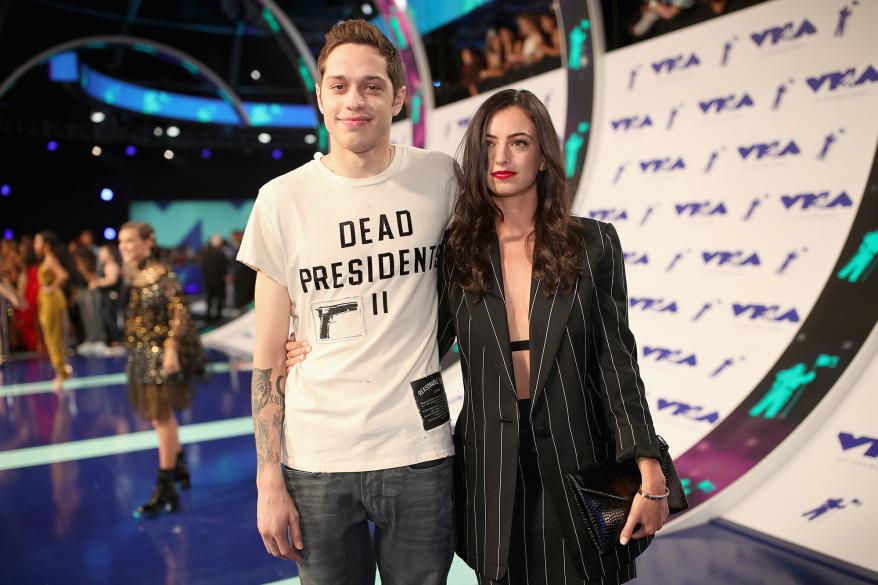 INGLEWOOD, CA - AUGUST 27: Pete Davidson (L) and Cazzie David attend the 2017 MTV Video Music Awards at The Forum on August 27, 2017 in Inglewood, California. (Photo by Christopher Polk/Getty Images)