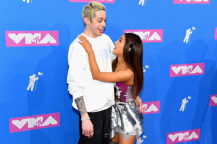 NEW YORK, NY - AUGUST 20: Pete Davidson and Ariana Grande attends the 2018 MTV Video Music Awards at Radio City Music Hall on August 20, 2018 in New York City. (Photo by Nicholas Hunt/Getty Images for MTV)