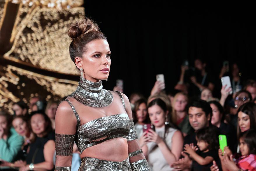 NEW YORK, NEW YORK - SEPTEMBER 09: Kate Beckinsale walks the runway during the Naeem Khan fashion show during September 2022 New York Fashion Week: The Shows at Sony Hall on September 09, 2022 in New York City. (Photo by Jamie McCarthy/Getty Images for NYFW: The Shows )