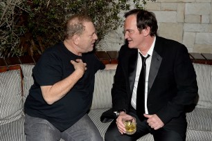 Harvey Weinstein (L) and director Quentin Tarantino