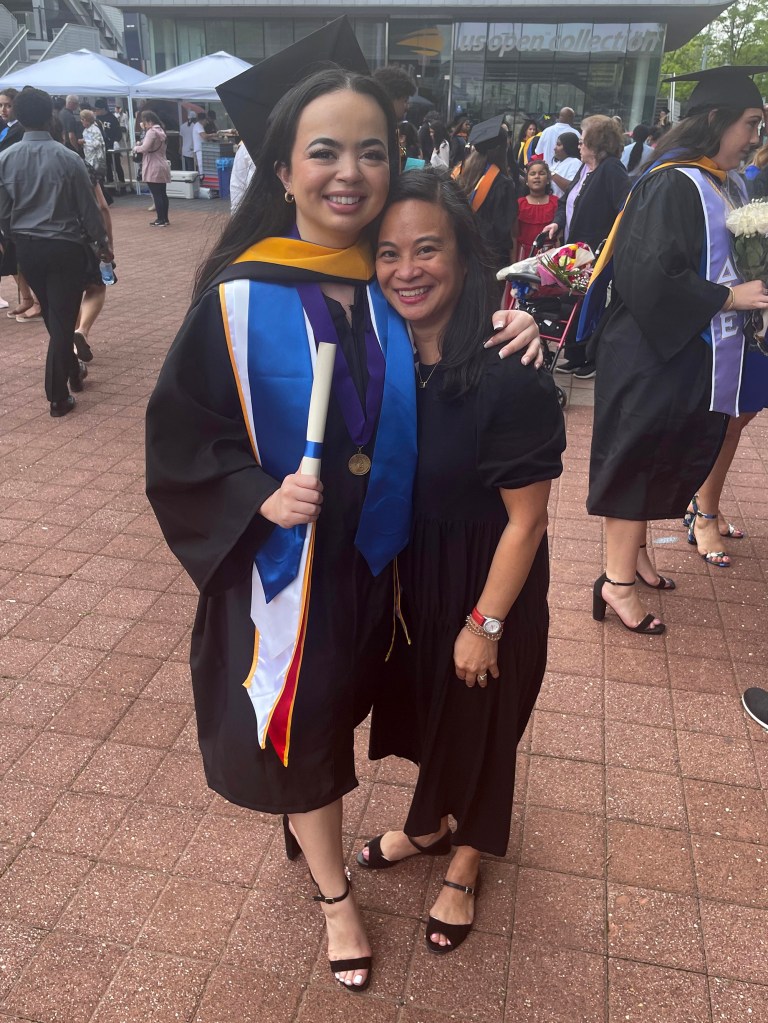 Trish Perez (right) with her daughter, Riley who relished the leadership and philanthropic opportunities her sorority offered.