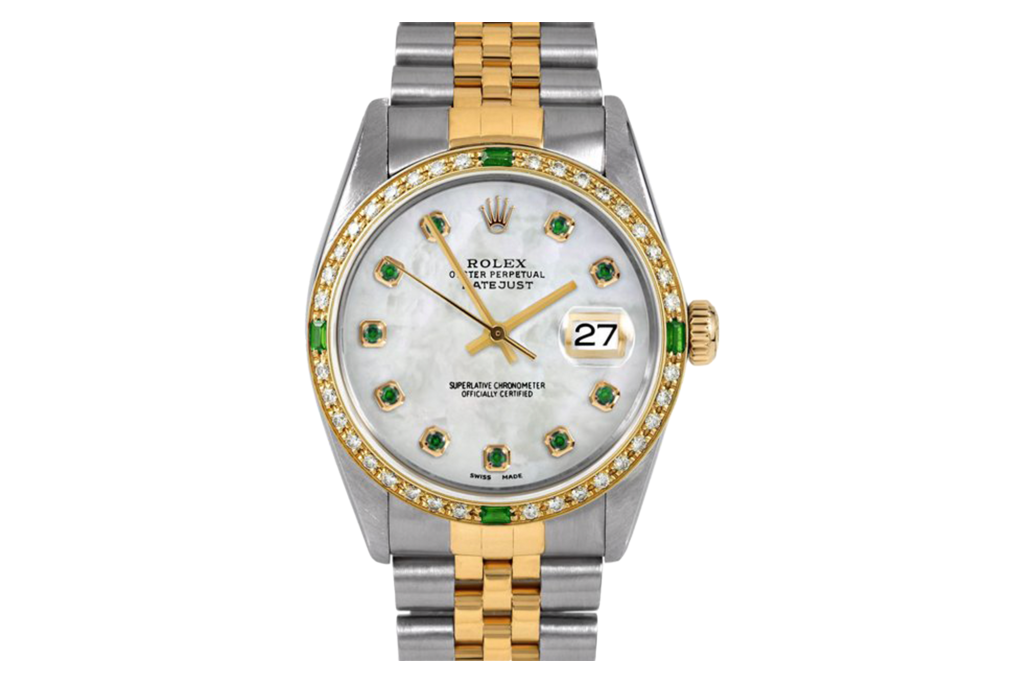 Rolex Datejust Mother of Pearl Emerald Wristwatch