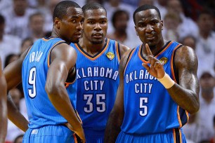 Kendrick Perkins and Serge Ibaka are beefing on Twitter after Perkins made a joke about Ibaka flubbing his age.