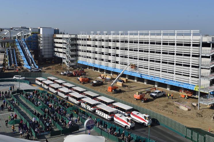 The new Pixar Pals parking structure under construction next to the Mickey and Friends structure at the Disneyland Resort in Anaheim, CA, on Monday, March 25, 2019.