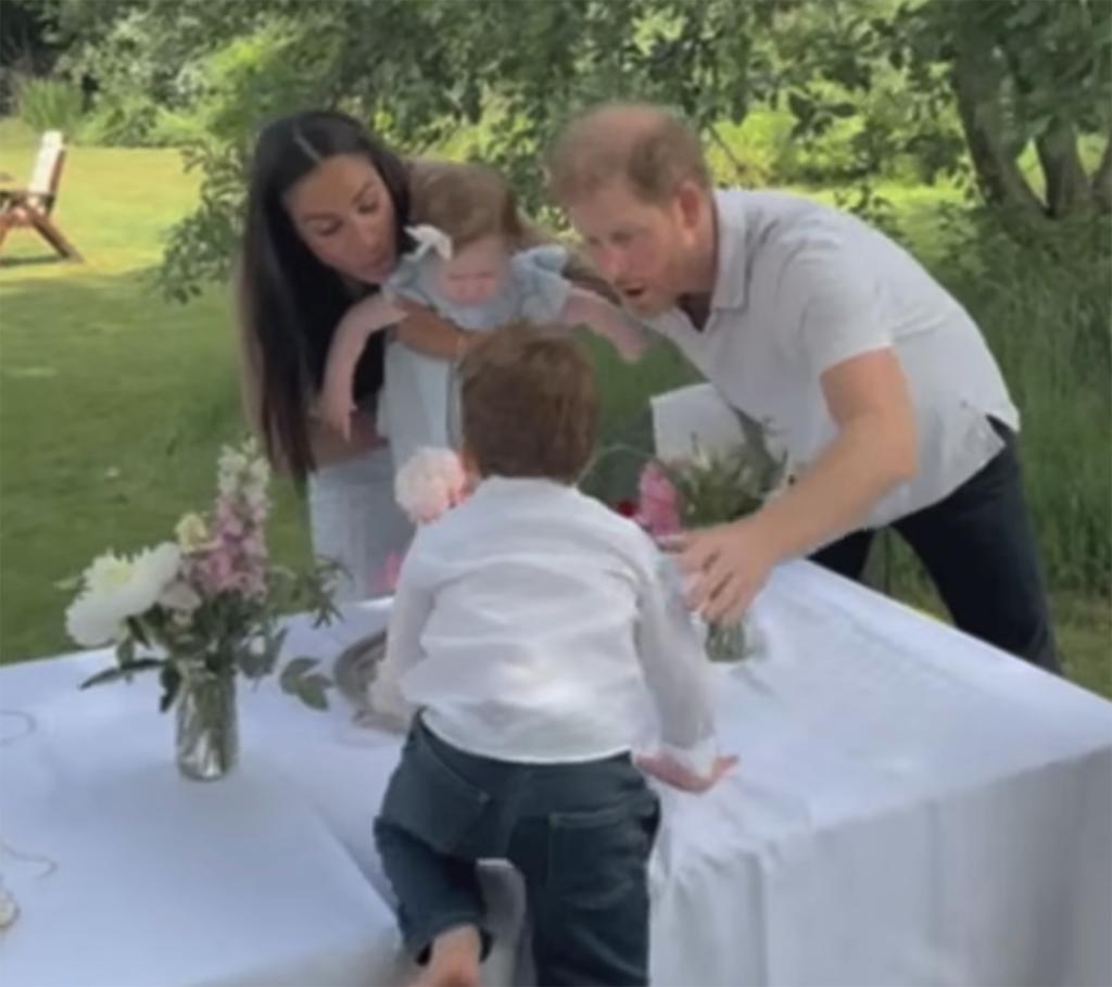 Harry, Meghan and kids.