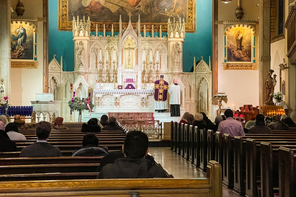 The practice of Latin Mass, which was abolished some six decades ago by the Second Vatican Council, features a priest with his back turned away from the congregation. 
