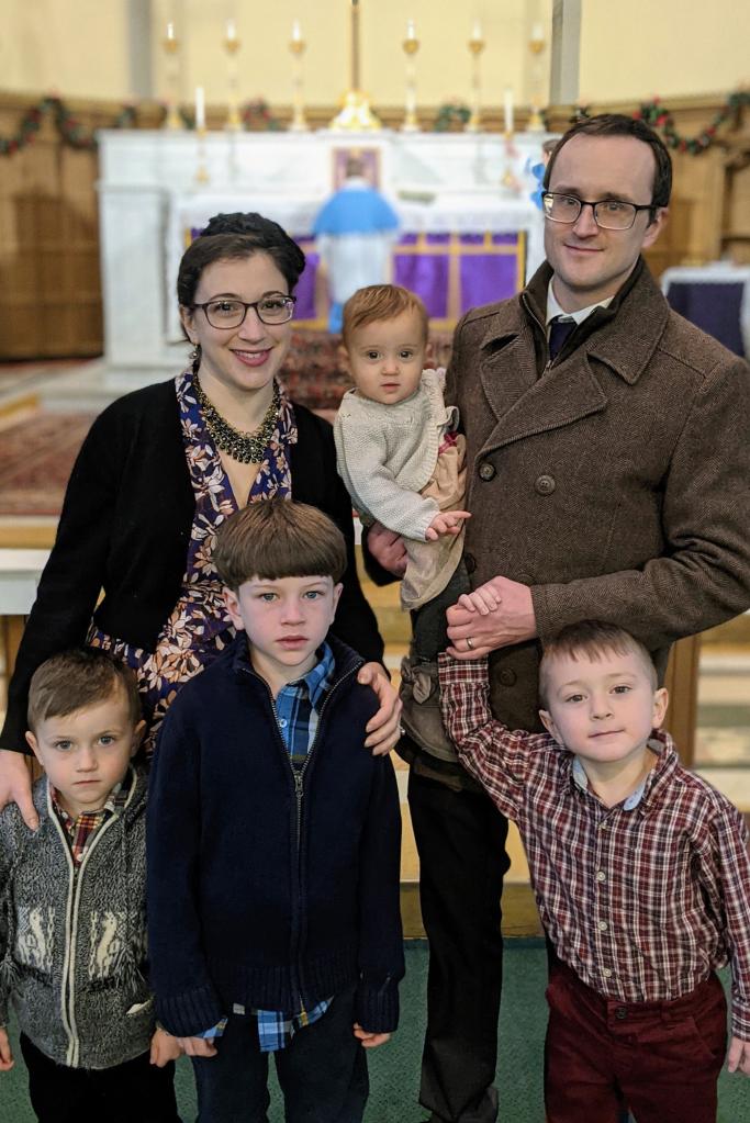 Western Pennsylvania-based Gina and Steven McNulty regularly attend Latin Mass in Pittsburgh with their four children. "People like me...are drawn to it for the beauty,” she said.