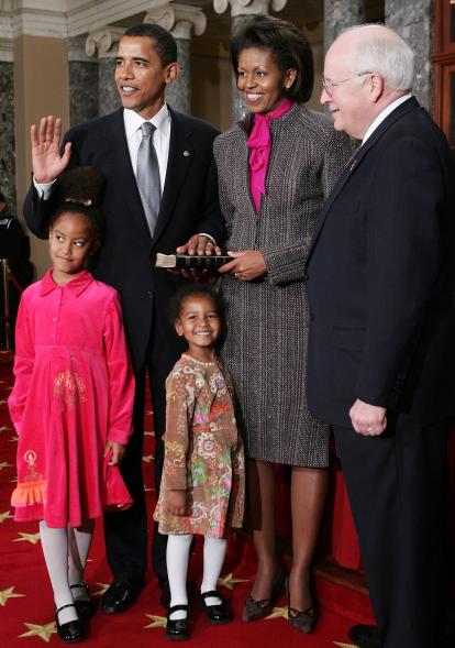 Barack and Michelle Obama and family