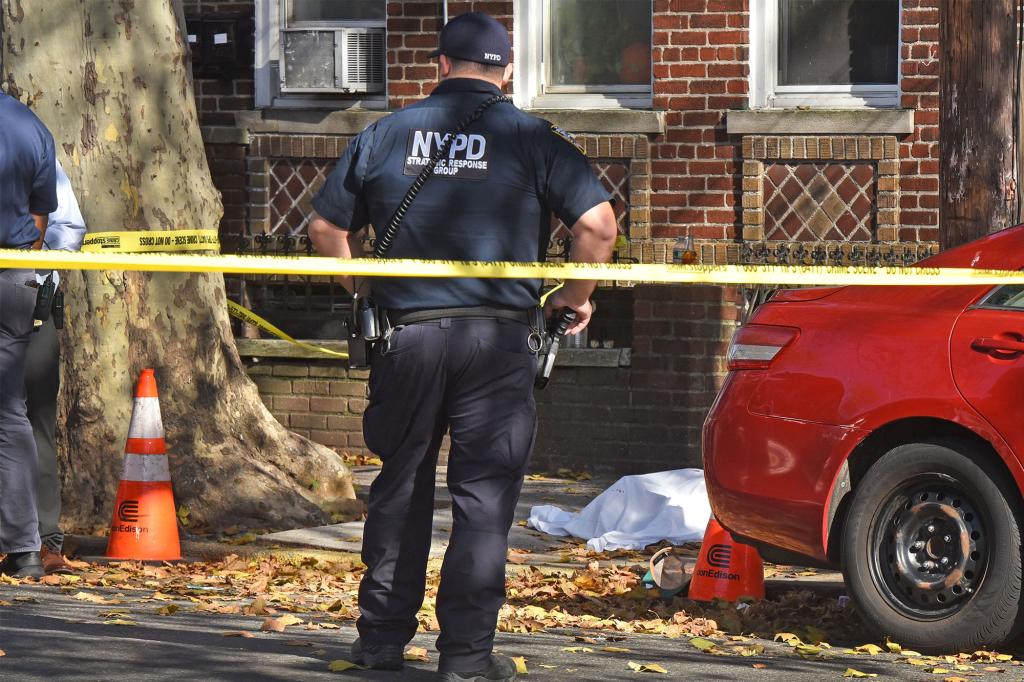 Police are at the scene of where a man was shot and killed in Brooklyn on November 7, 2022.