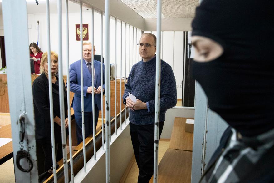 Paul Whelan waited for a hearing in a court in Moscow, Russia in 2018.