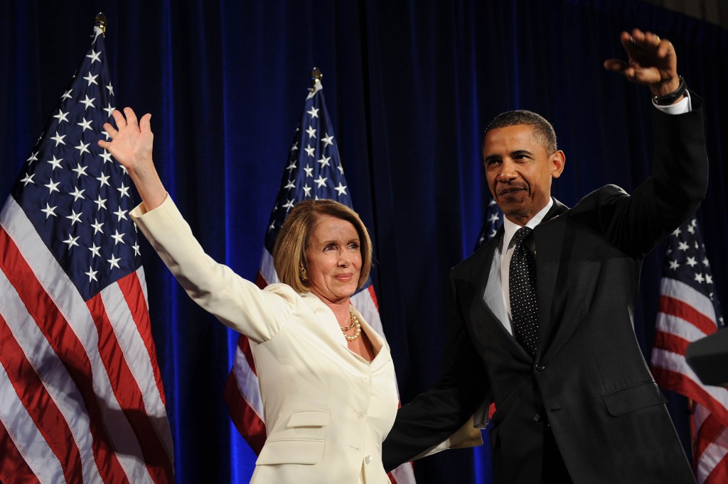 Nancy Pelosi pictured with President Barack Obama in Sept. 2010.