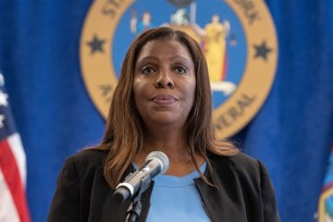 Attorney General Letitia James makes an announcement regarding the investigation of sexual harassment in Sweet and Vicious at the Attorney General's Office on July, 13, 2022.