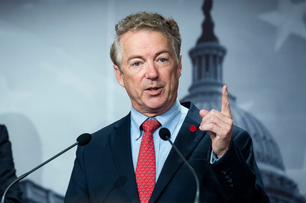 Rand Paul speaking about the Senate budget on Dec. 7. 