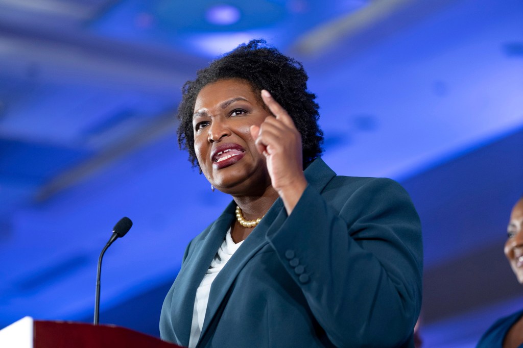 Stacey Abrams gives her concession speech on Nov. 8 after losing to Republican Gov. Brian Kemp. 