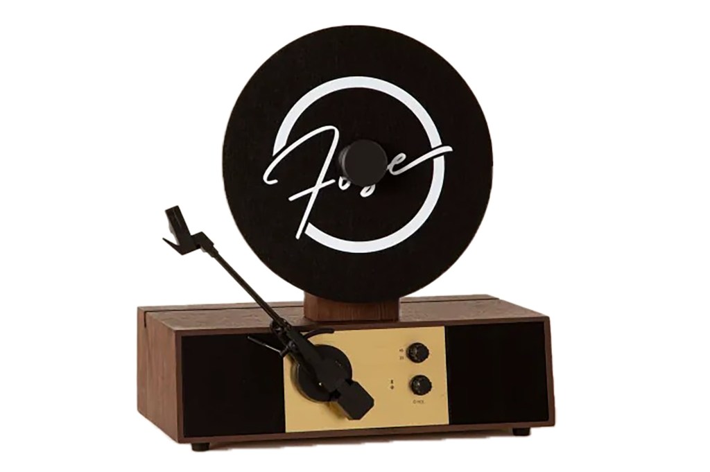 Vinyl record player with vertical design