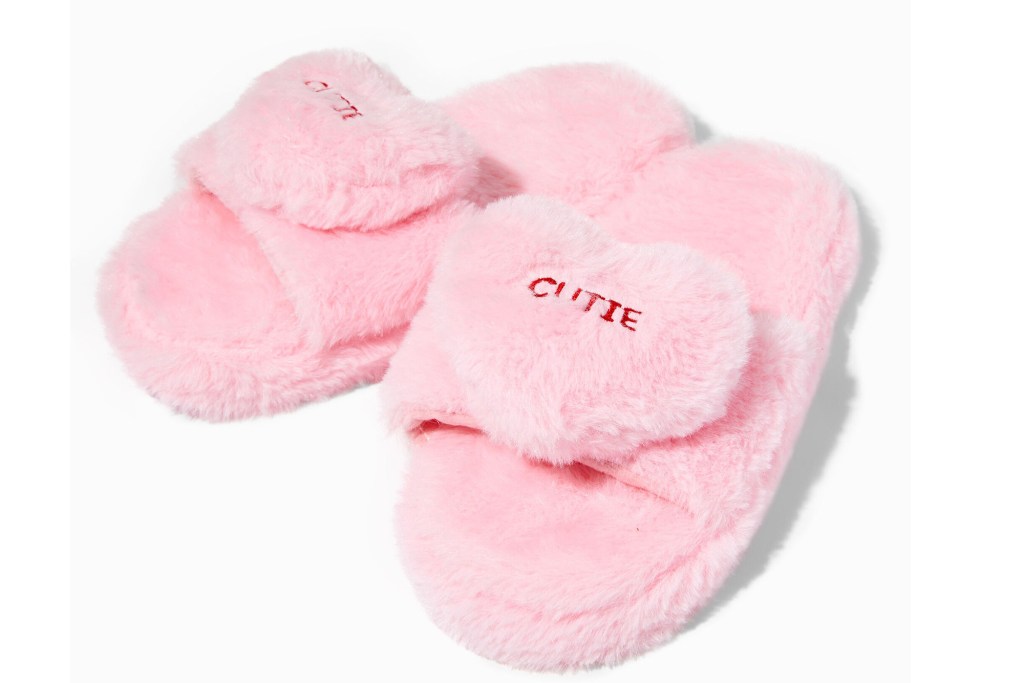A set of pink slippers