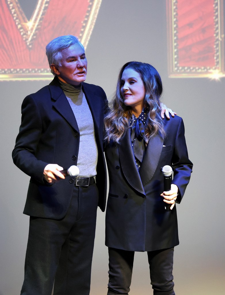 Baz Luhrmann and Lisa Marie Presley attend THR Presents Live: ELVIS @ Ross House on December 10, 2022 in Los Angeles, California.