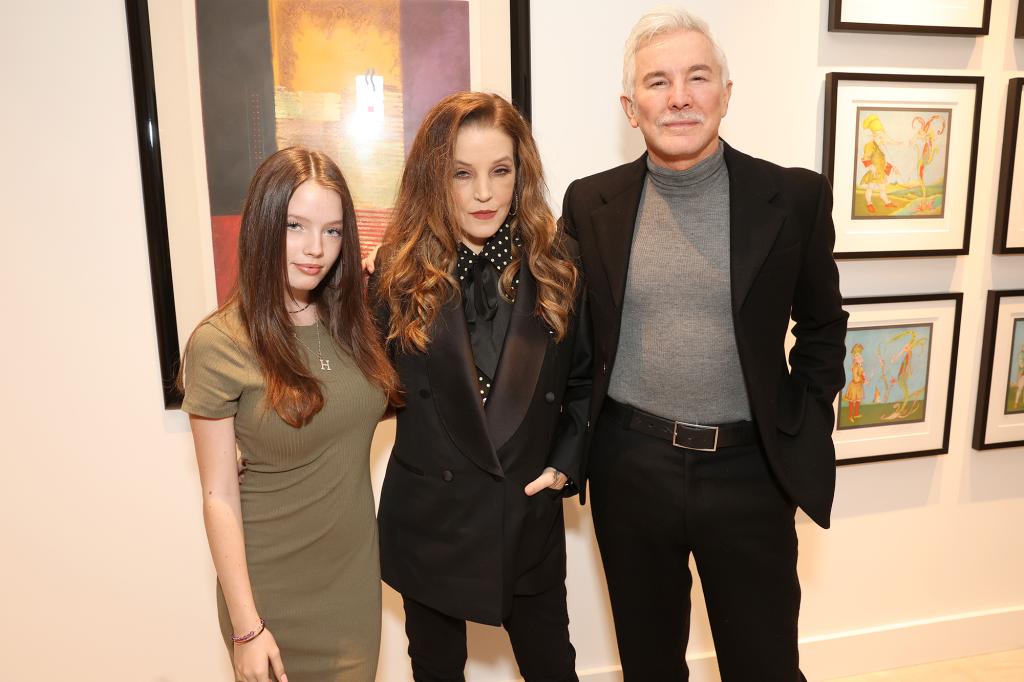 Harper Presley Lockwood, Lisa Marie Presley and Baz Luhrmann attend THR Presents Live: ELVIS @ Ross House on December 10, 2022 in Los Angeles, California.