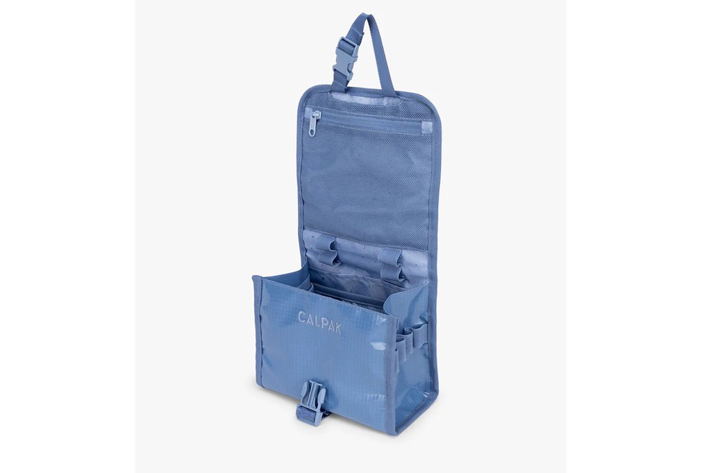 A blue toiletry holder
