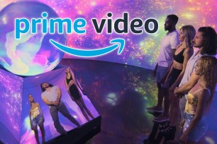 Prime Video logo on a still from Cosmic Love Season One.