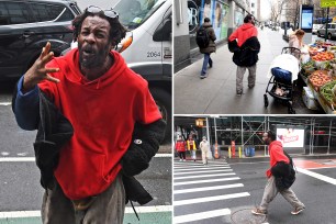 Local terror "Howard", a known homeless man who has been terrorizing the NYC neighborhood of Gramercy.