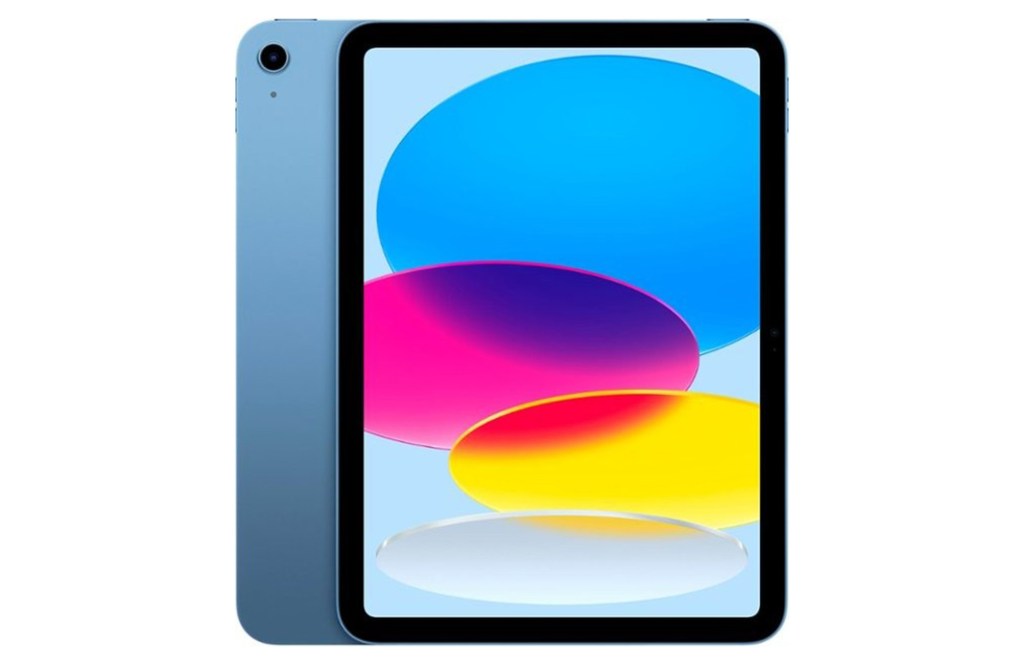 Blue iPad.