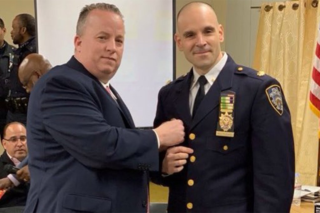 John Mastronardi, right, with Chief of Patrol John Chell