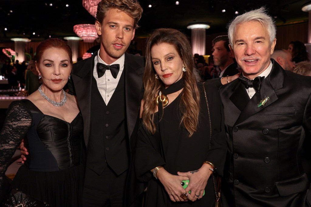 Priscilla Presley, Austin Butler, Lisa Marie Presley and Baz Luhrmann 80th Annual Golden Globe Awards, Inside, Beverly Hilton,