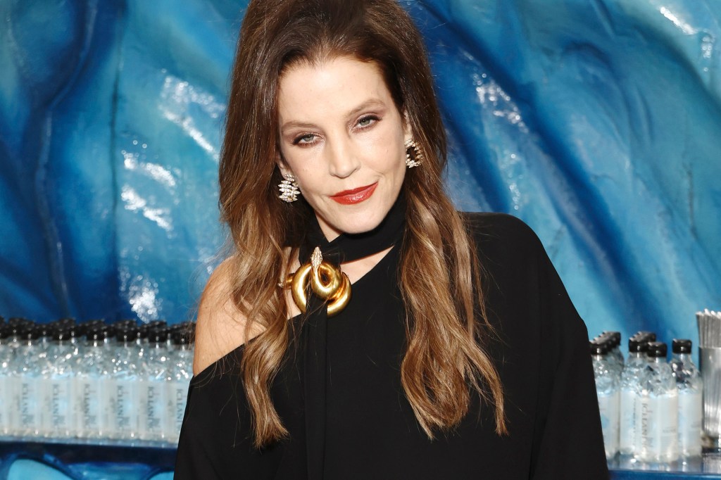Lisa Marie Presley with Icelandic Glacial at the 80th Annual Golden Globe Awards at The Beverly Hilton on Jan. 10.
