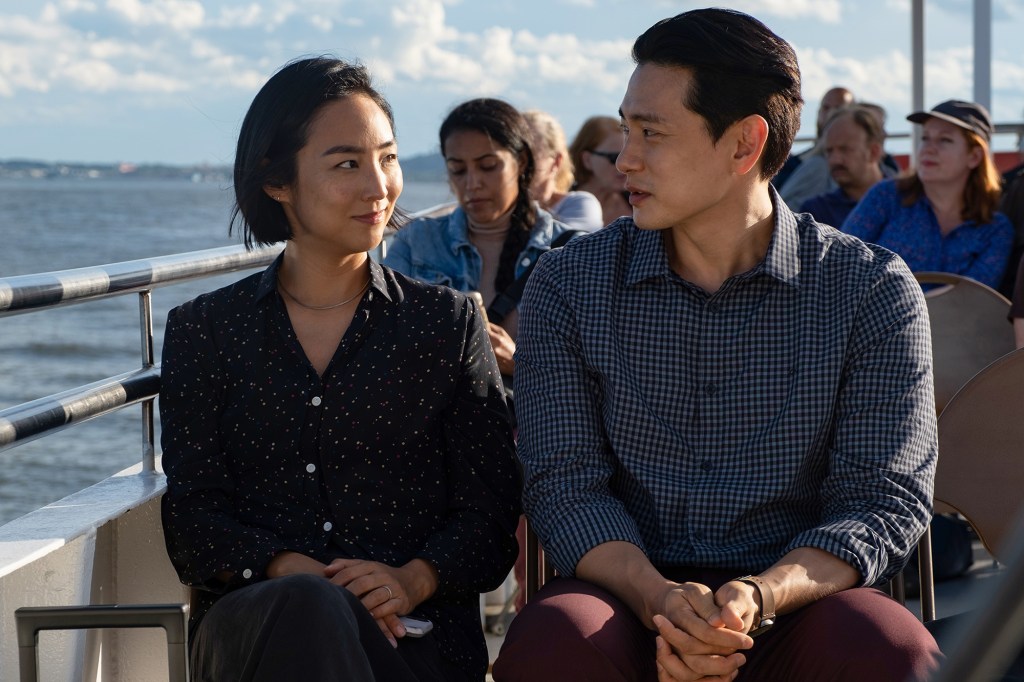 Greta Lee and Teo Yoo star as childhood sweethearts in "Past Lives."