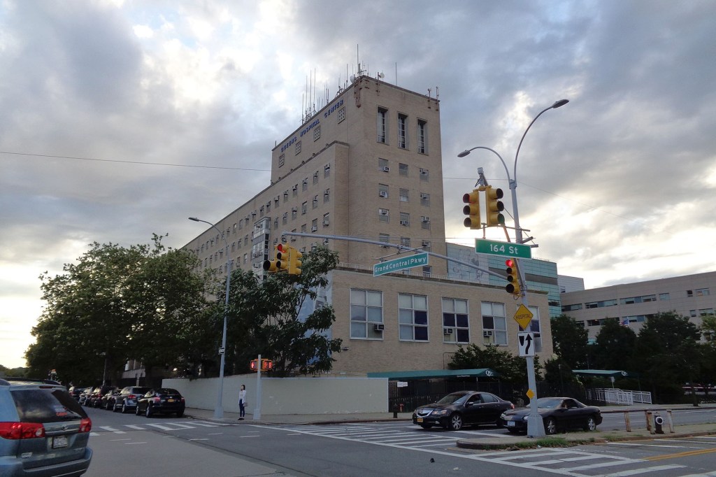Queens Hospital Center is pictured.