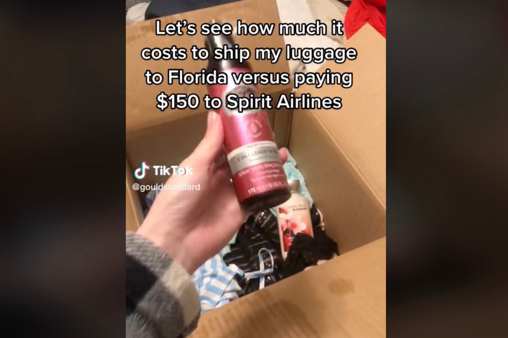 TikToker Faith Collins tried to get her stuff to Florida by mailing it instead of bringing it on her Spirit Airlines flight.