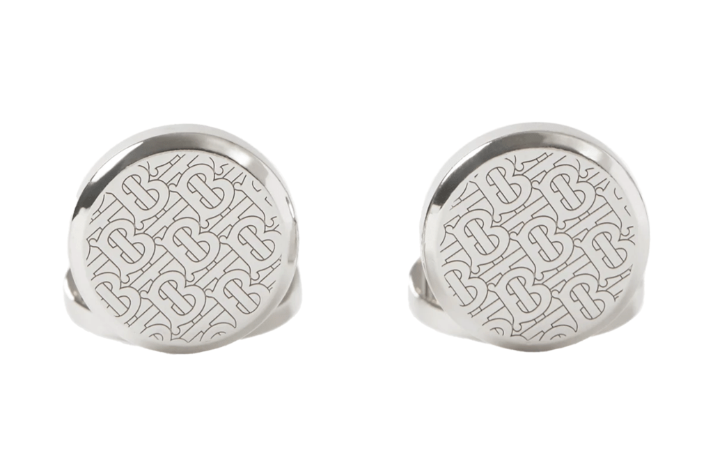 Burberry Monogram Motif Palladium-Plated Cufflinks