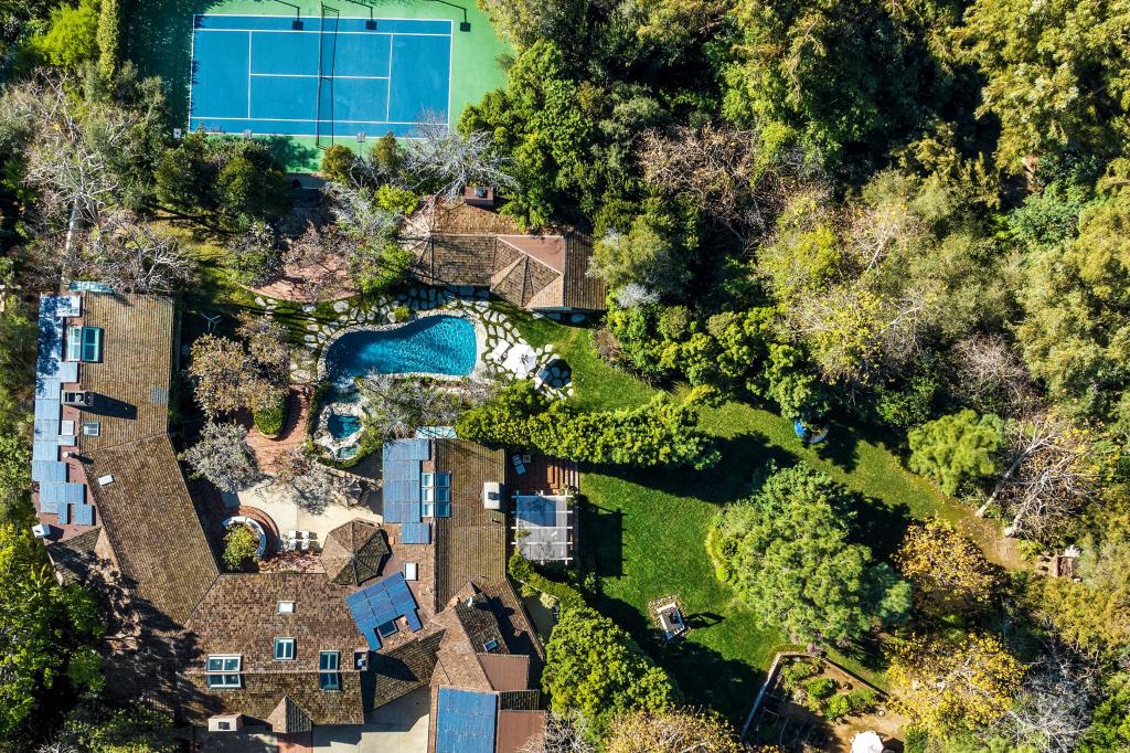 An aerial shot of the property. 