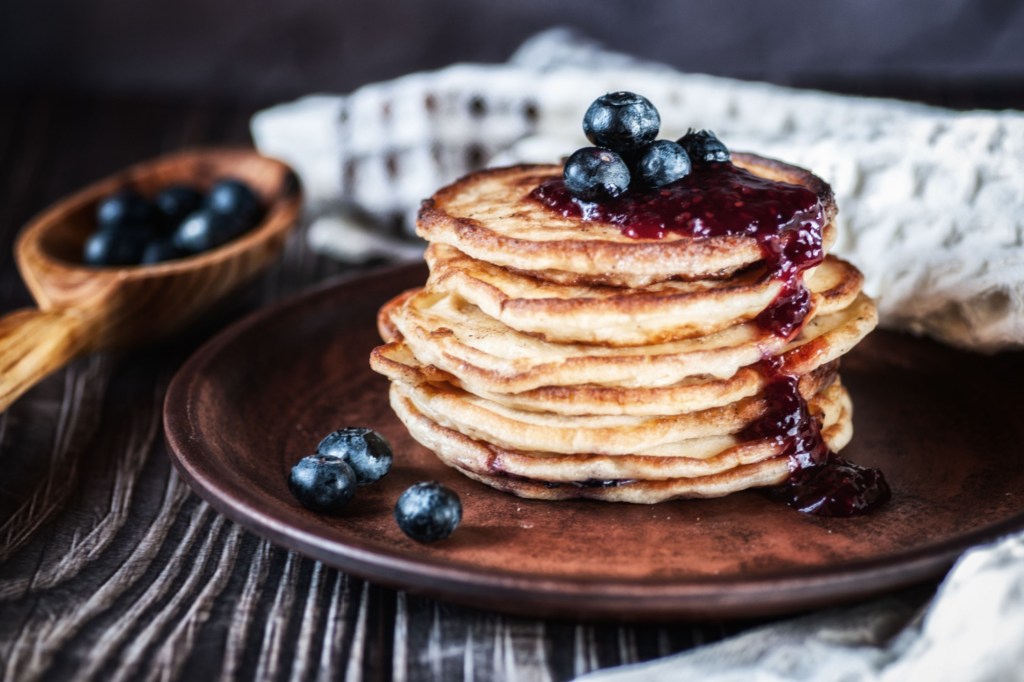 Blueberry pancakes.