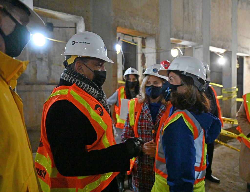 Gov. Hochul pictured touring the Second Avenue subway construction.