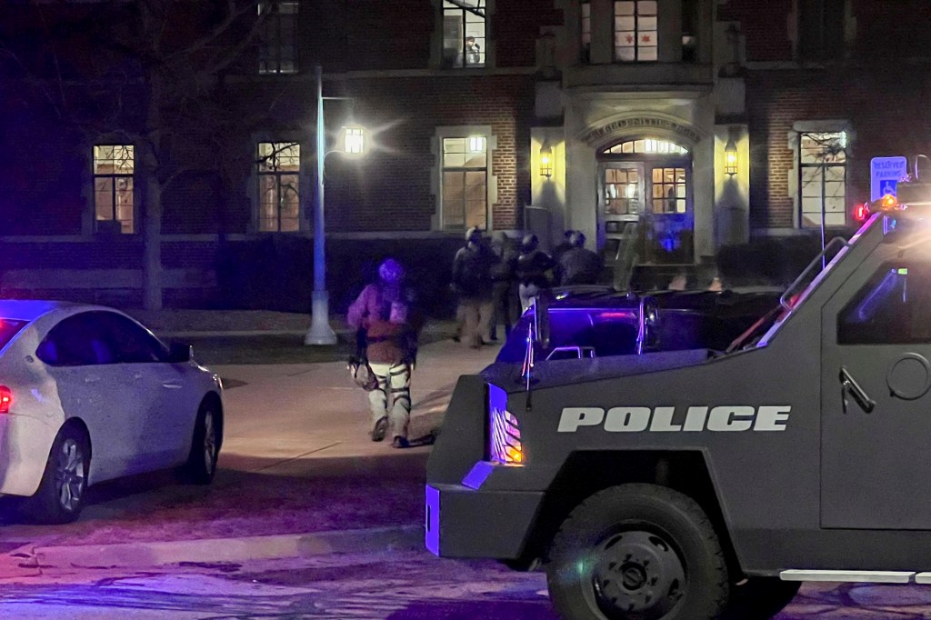 First responders on campus at Michigan State University last night.