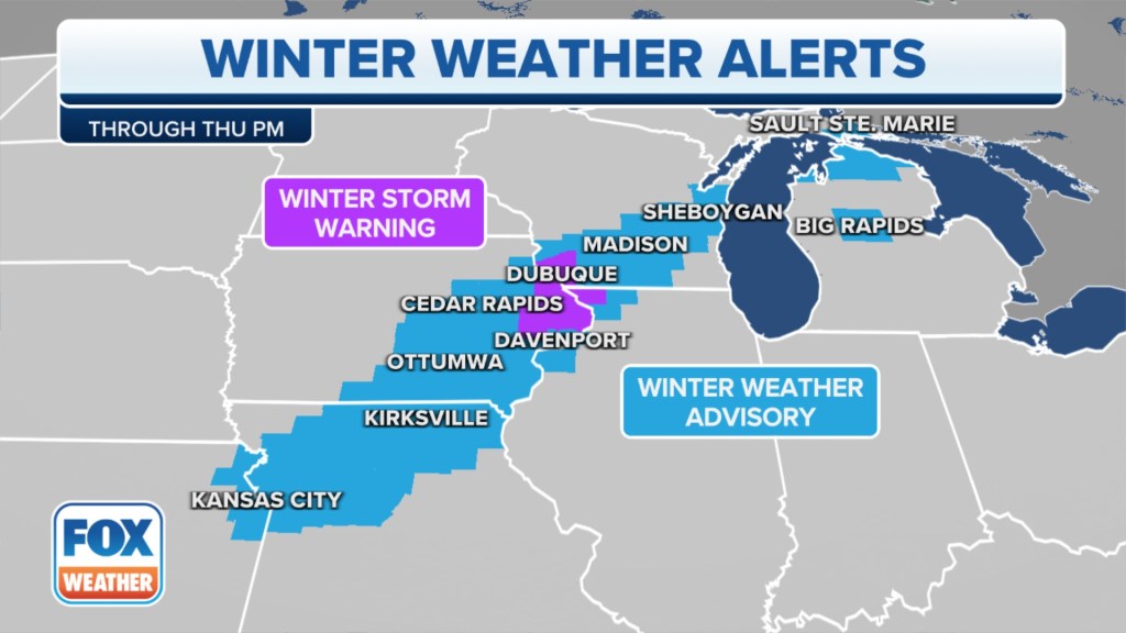 The FOX Forecast Center said thundersnow was reported shortly before 2:30 a.m. CST in Kansas City, Missouri.