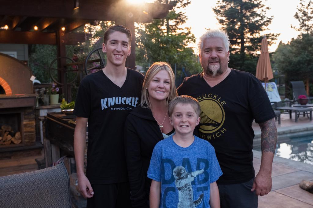 Guy Fieri with son Hunter and Ryder and wife Lori