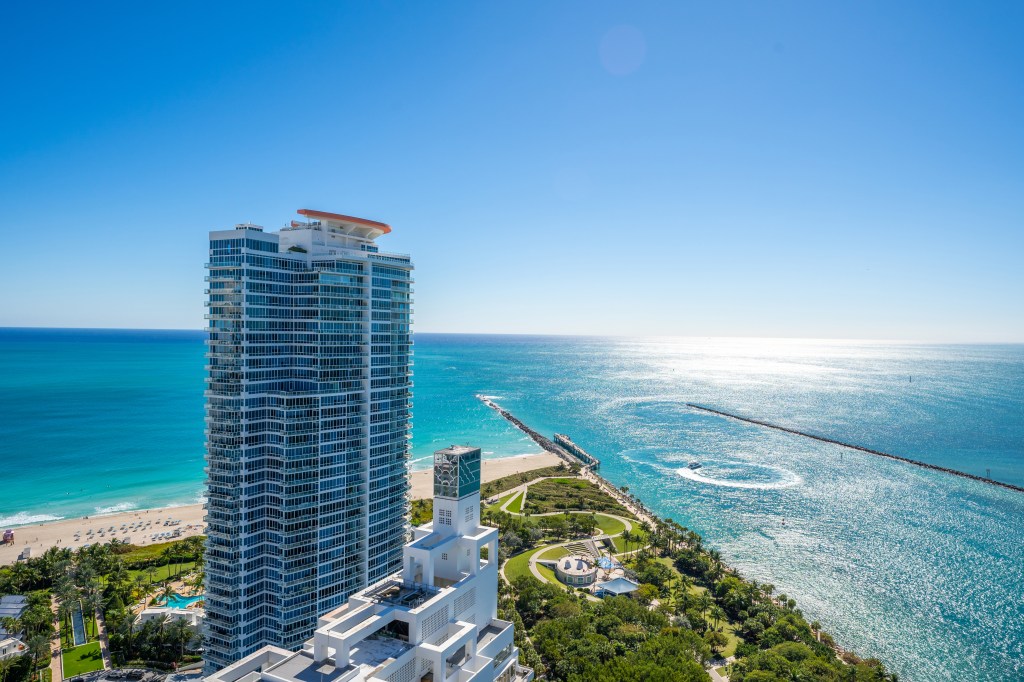 The Miami Beach unit, the the luxe Portofino Towers, spans nearly 4,800 square-feet.