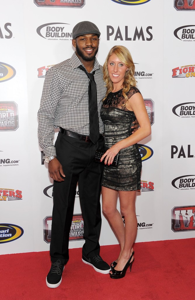 Jon Jones and his fiancée Jessie Moses on Nov. 30, 2011.