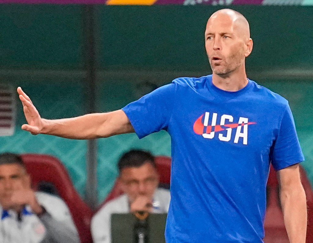 United States head coach Gregg Berhalter gestures during the World Cup round of 16 soccer match