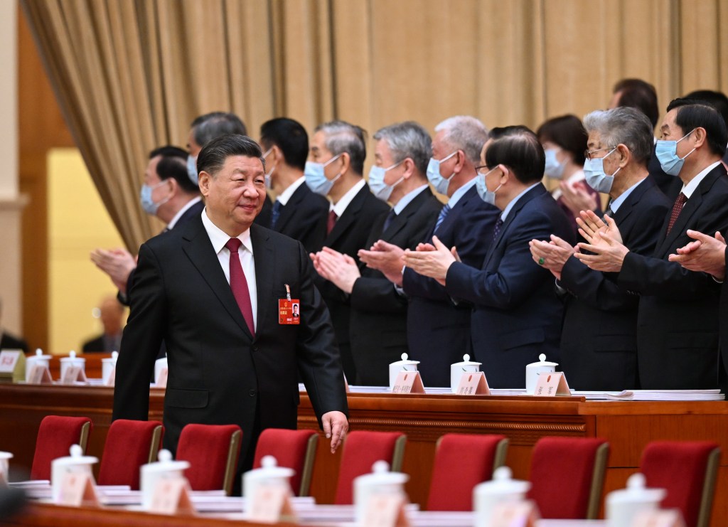 President of the People's Republic of China Xi Jinping arrived at a Sunday parliamentary session in Beijing Sunday.