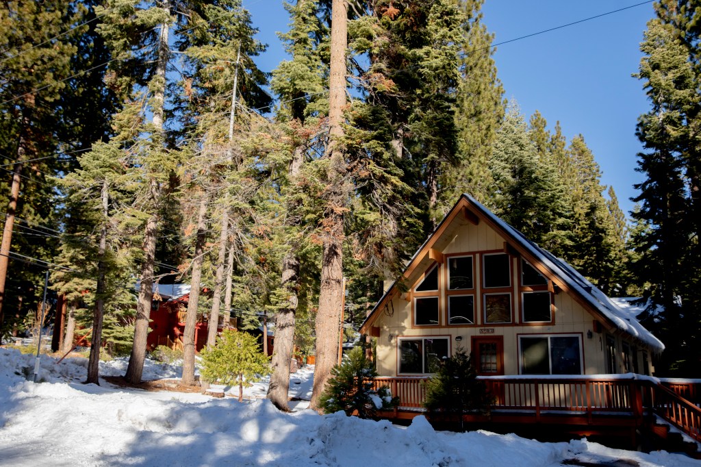 An Airbnb rental home is seen in the Agate Bay community near Lake Tahoe in Carnelian Bay, Calif.