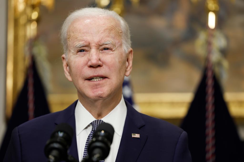 U.S. President Joe Biden speaks about the banking system in the Roosevelt Room of the White House on March 13, 2023 in Washington, DC. President Biden gave an update regarding the collapse of Silicon Valley Bank in California and how his administration is handling the ripple effects.