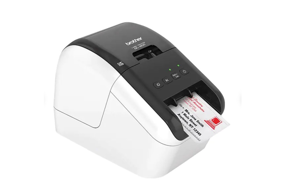 Black and gray label printer