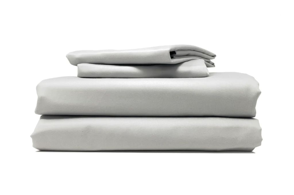 A set of grey bed sheets