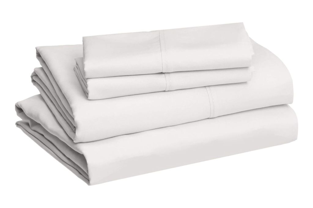 White bed sheets on a white background